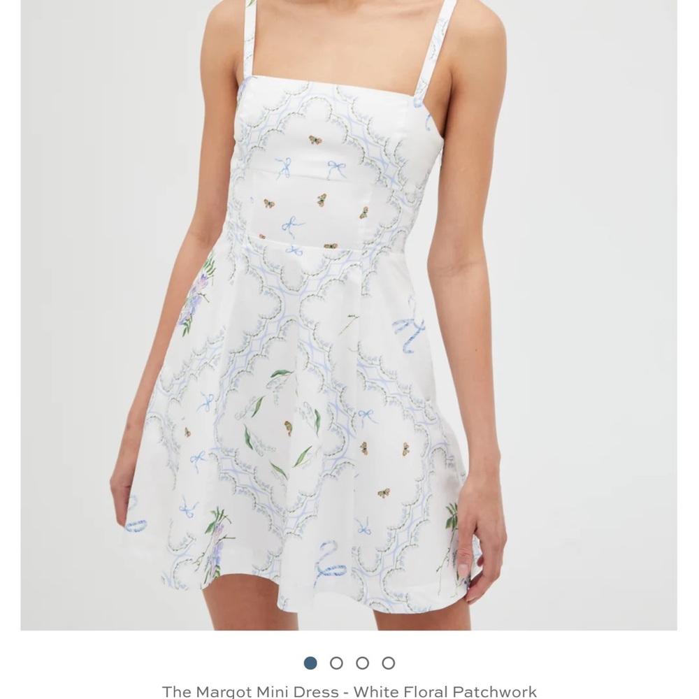 Never Worn Mini Margot Hill House Dress in White Floral Patchwork